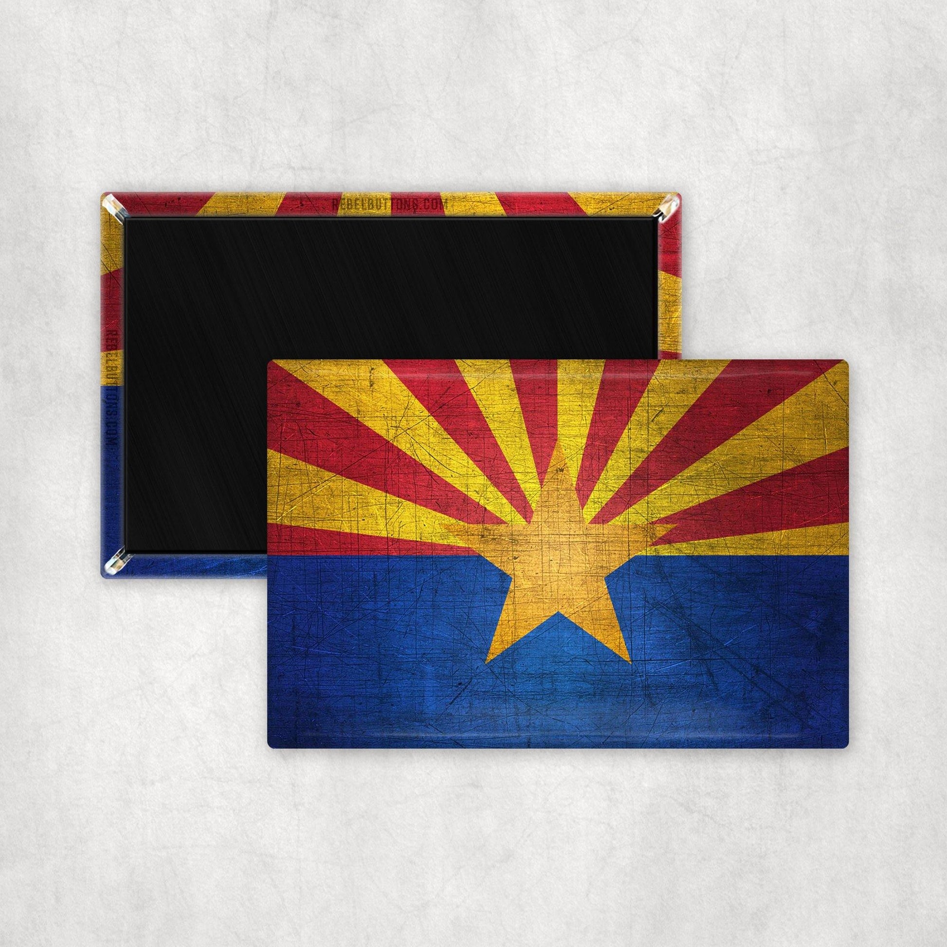 Arizona Flag Magnet - Distressed Look - REBEL BUTTONS