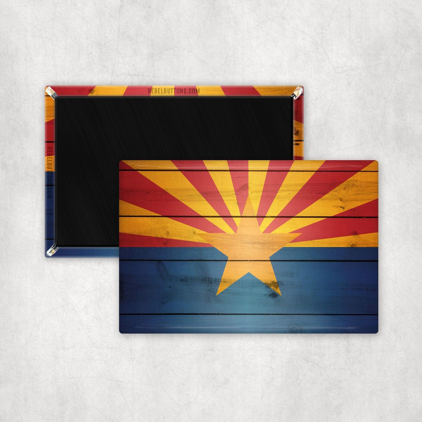 Arizona Flag Magnet - Wood Look - REBEL BUTTONS