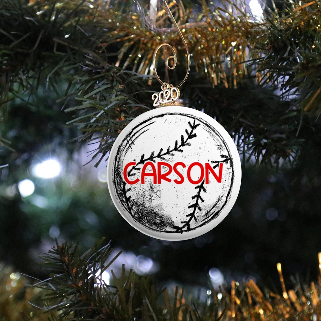 Personalized Baseball Ornament - REBEL BUTTONS