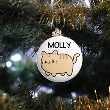 Load image into Gallery viewer, Personalized Kawaii Cat Ornament - REBEL BUTTONS

