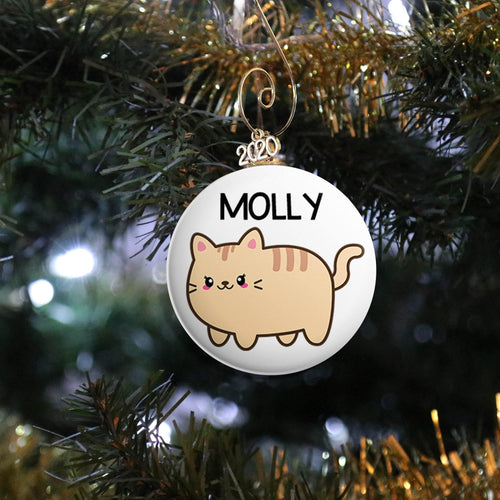 Personalized Kawaii Cat Ornament - REBEL BUTTONS