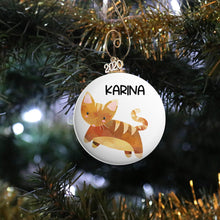 Load image into Gallery viewer, Personalized Cat Ornament - REBEL BUTTONS
