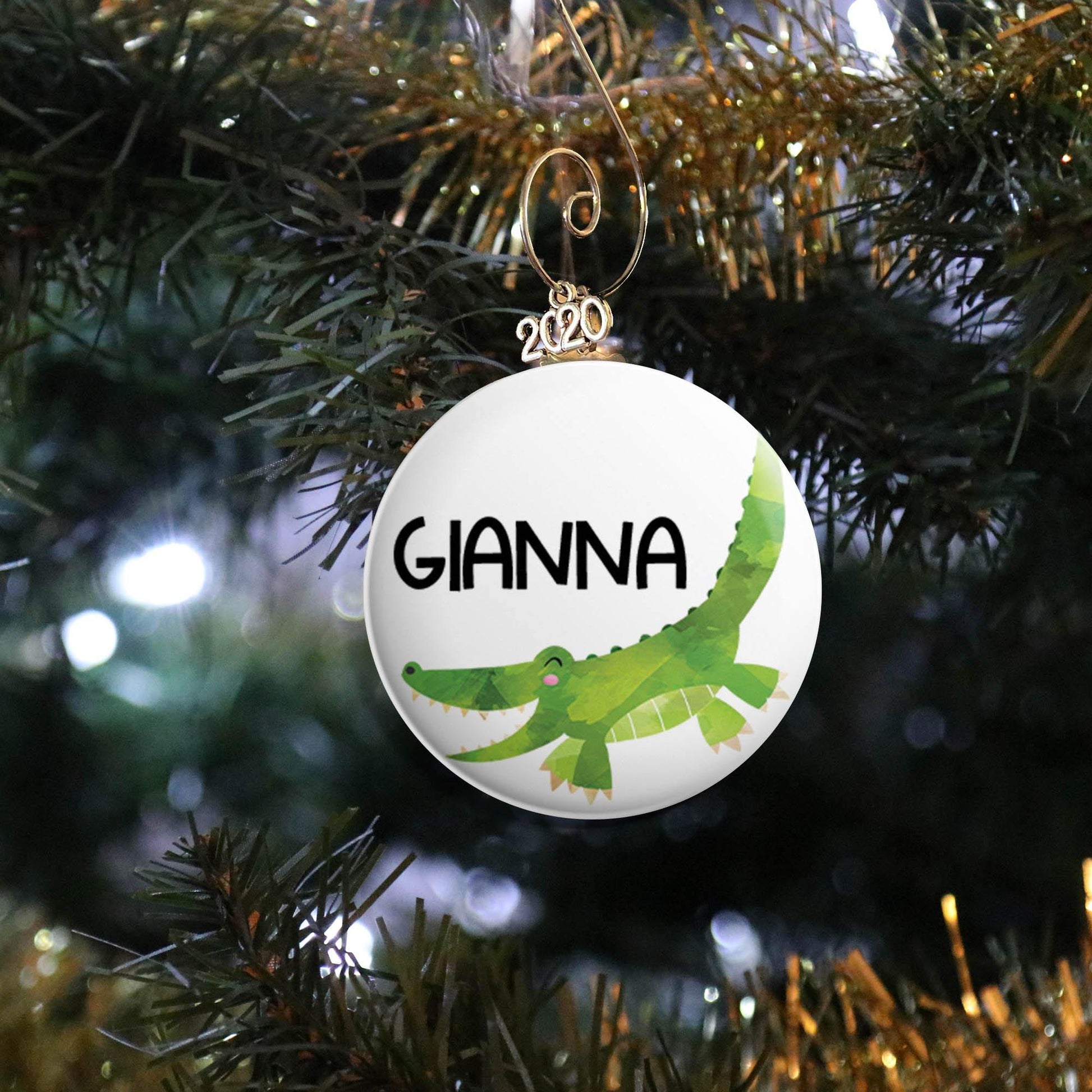 Personalized Crocodile Ornament - REBEL BUTTONS
