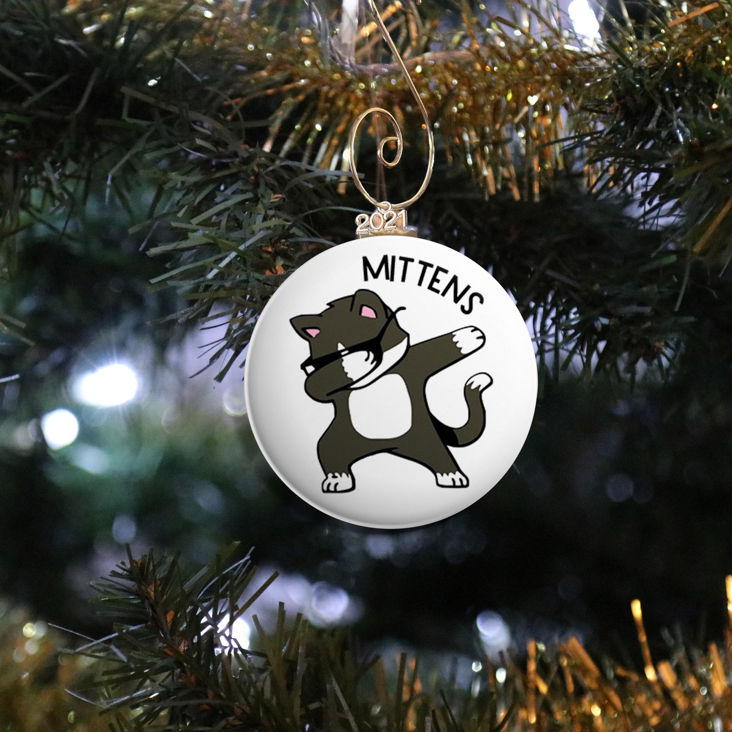 Personalized Dabbing Cat Ornament