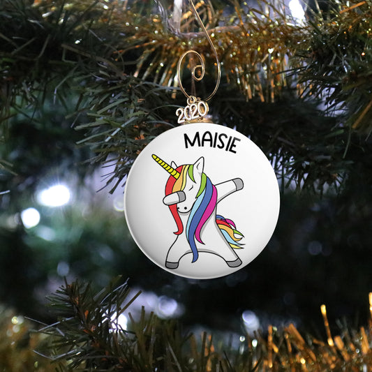 Personalized Dabicorn Ornament (Dabbing Unicorn)