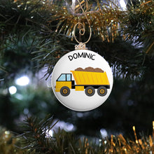 Load image into Gallery viewer, Personalized Dump Truck Ornament
