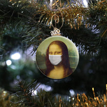 Load image into Gallery viewer, Masked Mona Lisa Ornament - REBEL BUTTONS
