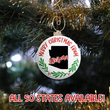 Load image into Gallery viewer, Merry Christmas from Home State Ornament
