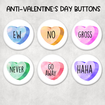 Mean Conversation Hearts (Set of 6)