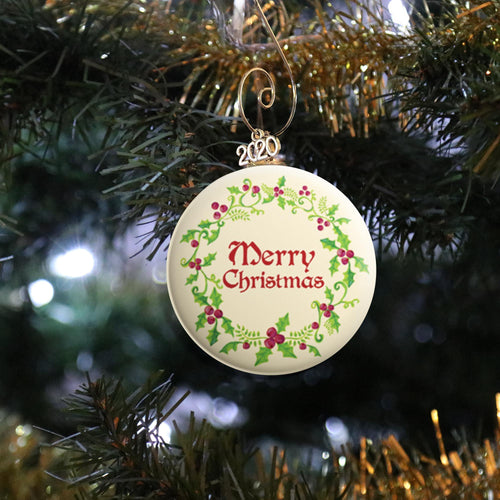 Vintage Merry Christmas Ornament - REBEL BUTTONS