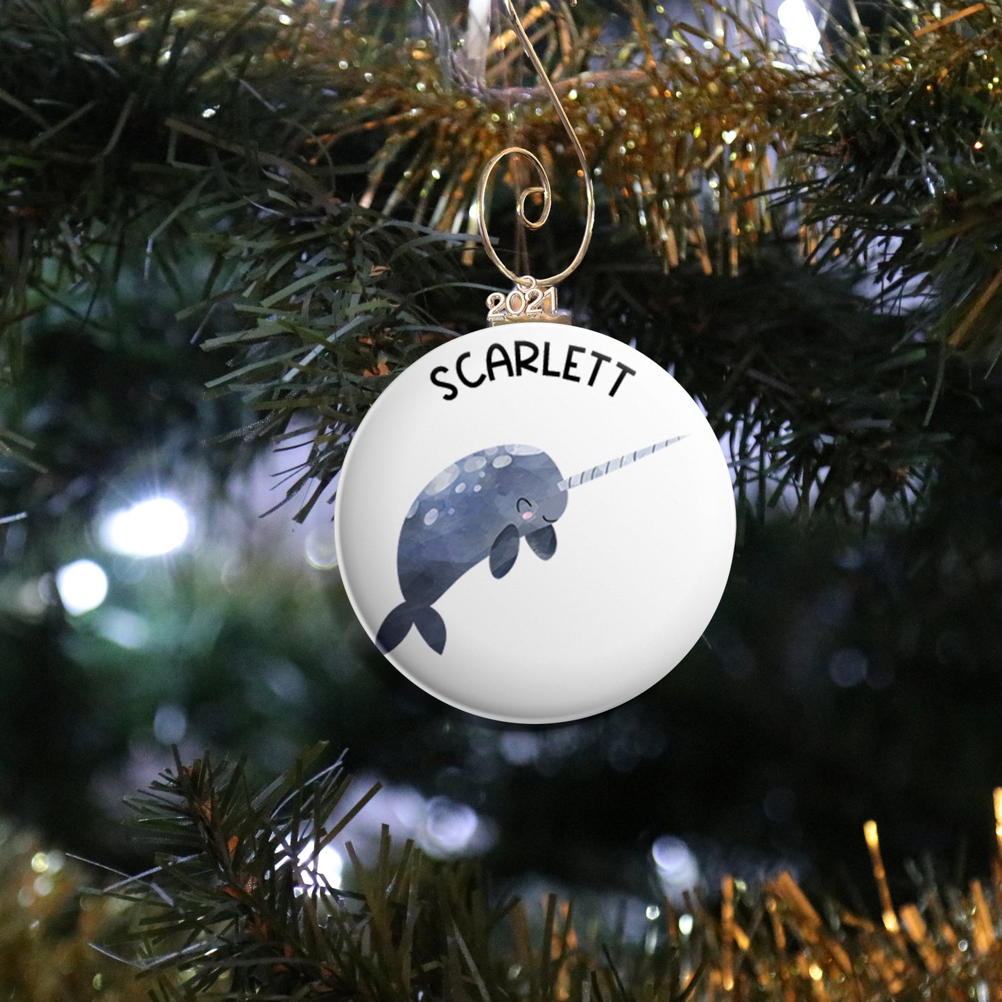 Personalized Narwhal Ornament