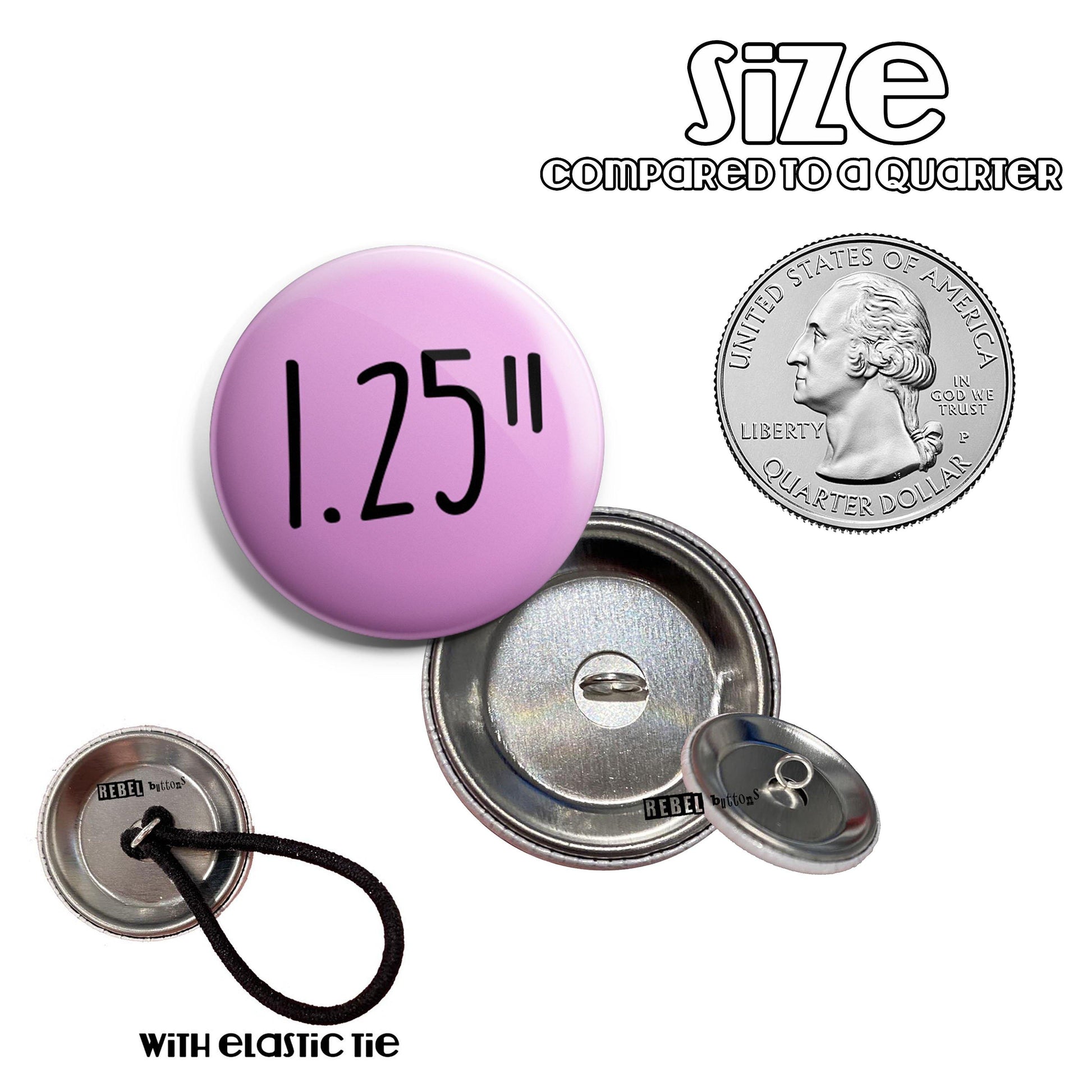 Build Your Own Ponytail Holders - 1.25" - REBEL BUTTONS