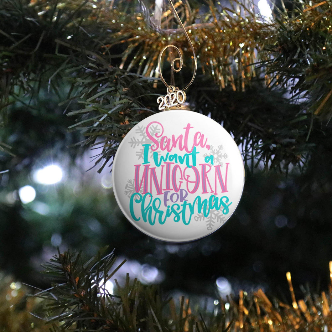 I Want A Unicorn Ornament - REBEL BUTTONS