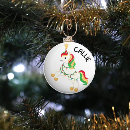 Personalized Unicorn with Lights Ornament