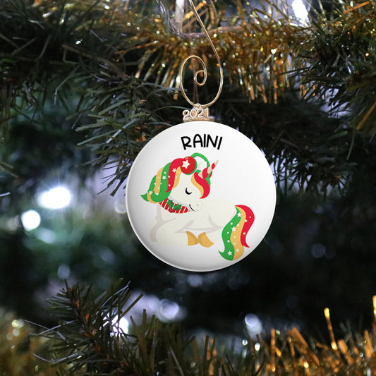 Personalized Sleeping Unicorn Ornament