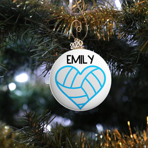 Personalized Volleyball Heart Ornament - REBEL BUTTONS